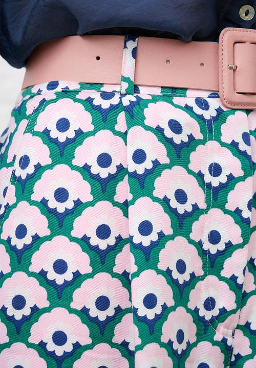 Me&B - Straight Leg Trousers in Geo Floral - Multi