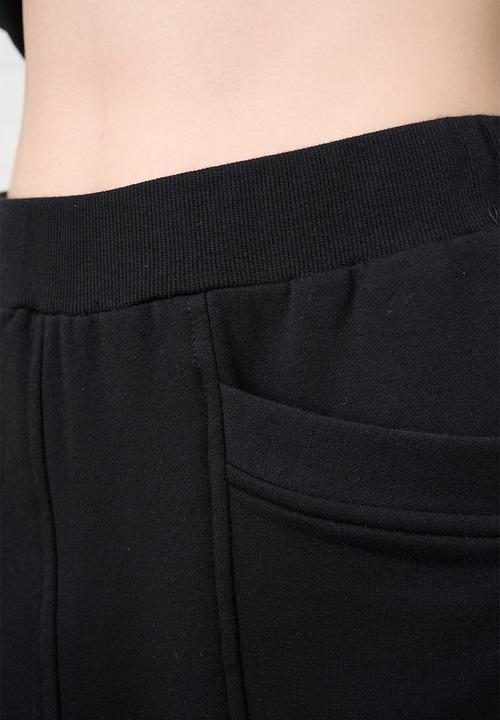 Me&B - Barrel Leg Sweat Pants - Black