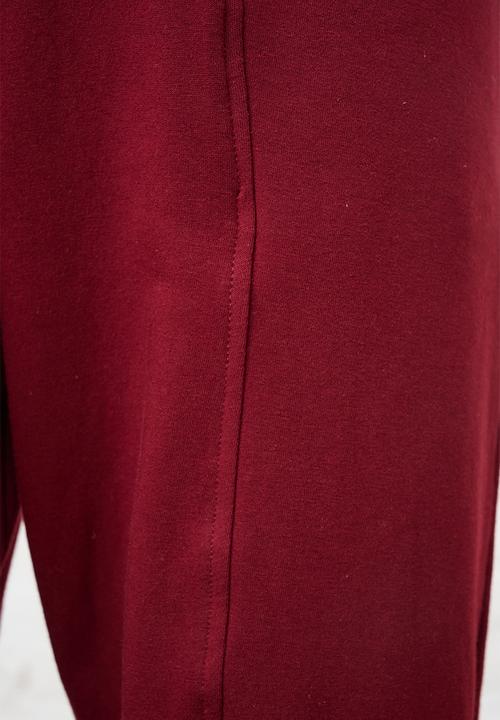 Me&B - Barrel Leg Sweat Pants - Burgundy