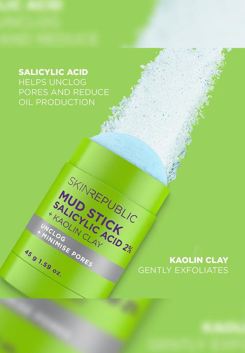 Skin Republic - Mud Stick Salicylic acid 2% + Kaolin Clay 45g