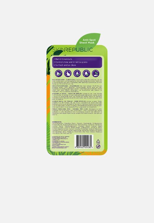 Skin Republic - Spot Clear Tea Tree Tiger Face Mask Sheet