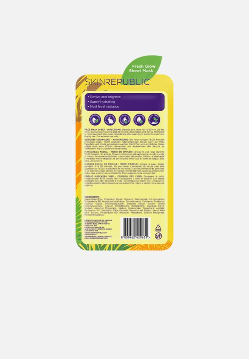 Skin Republic - Hydrate + Glow Vitamin C Parrot Face Mask Sheet