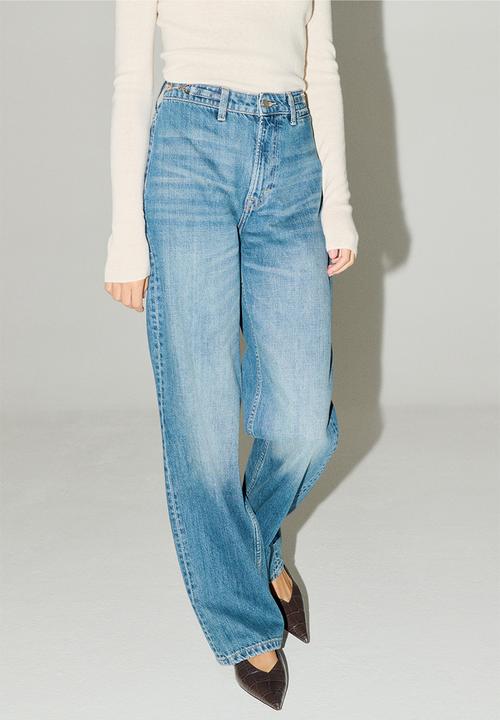 H&M - Straight high jeans - denim blue