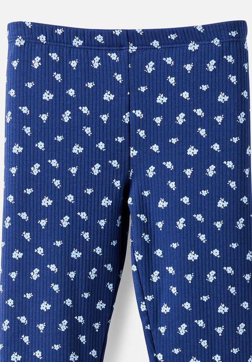 Cotton On - Fleece Legging - Denim navy/Floral