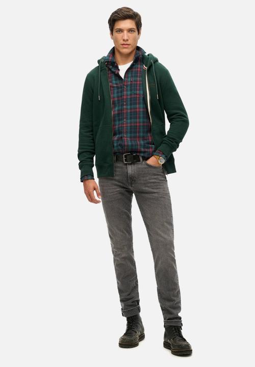 Superdry. - Essential Logo Zip Hoodie - Forest Green