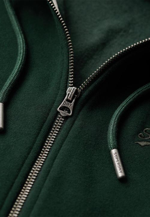 Superdry. - Essential Logo Zip Hoodie - Forest Green