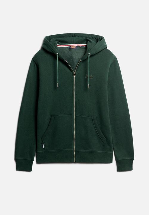 Superdry. - Essential Logo Zip Hoodie - Forest Green