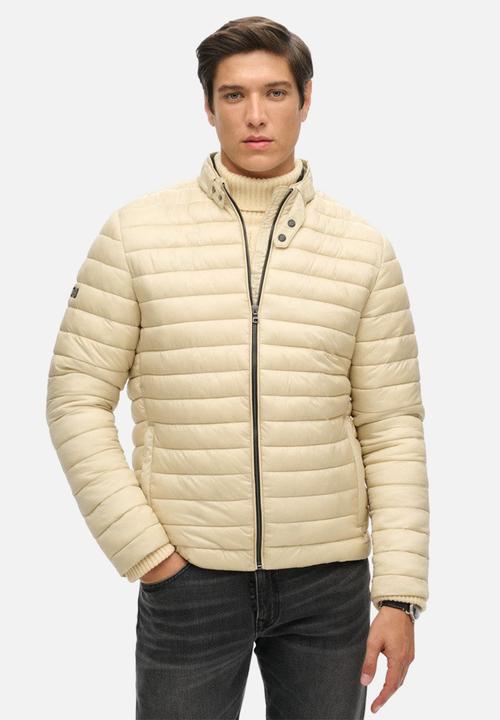 Superdry. - Lightweight Short Puffer Coat - Pelican Beige
