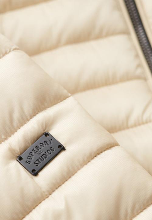 Superdry. - Lightweight Short Puffer Coat - Pelican Beige