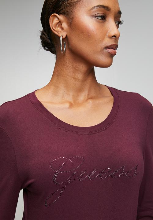 GUESS - Lds Script  Ls Top - Regal Plum