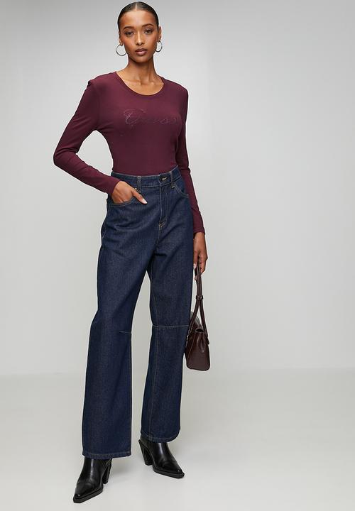 GUESS - Lds Script  Ls Top - Regal Plum