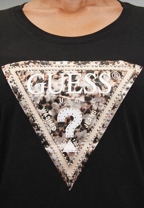 GUESS - Ls Cn Leo Triangle Tee - Jet Black A996
