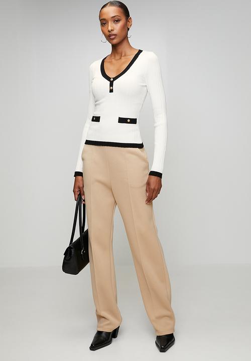 GUESS - Ls Vn Laurel Swtr - Cream White