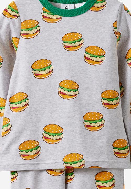 Cotton On - Dreamdrift Long Sleeve Pj Set - Grey Marle/Hamburger