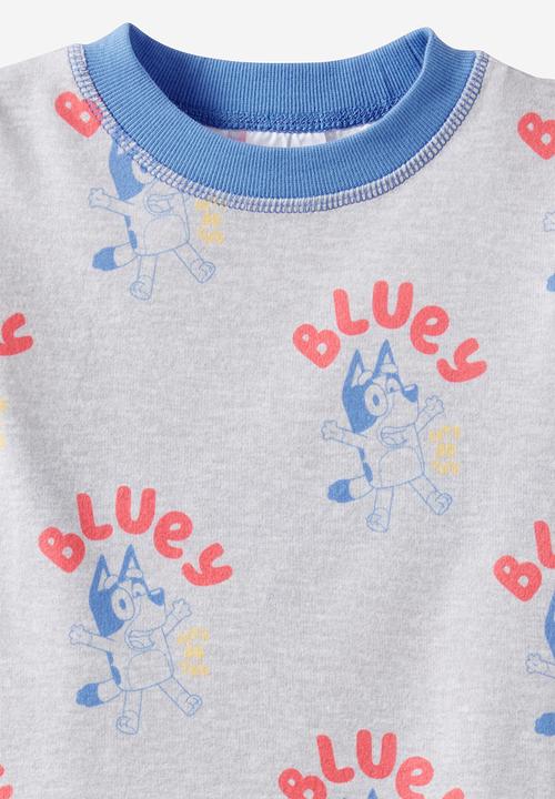 Cotton On - Snoozesoft Long Sleeve Pj Set License - Lcn Blu Grey Marle/Bluey Lets Do This