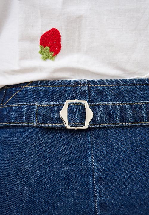 Me&B - Contour Waist Barrel Leg Jeans - Medium Wash
