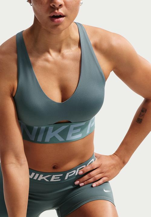 Nike - W Np Df Sculpt Ms Bra - Mineral Slate/Denim Turq/White