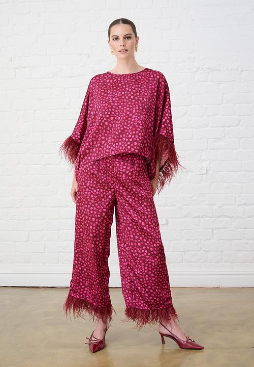 Me&B - Sizzle Feather Kimono Top - Pink