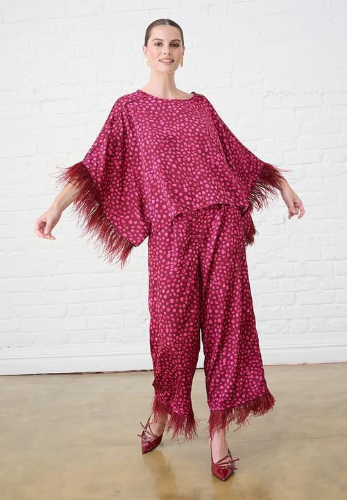 Me&B - Sizzle Feather Kimono Top - Pink