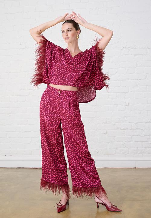 Me&B - Sizzle Feather Kimono Top - Pink
