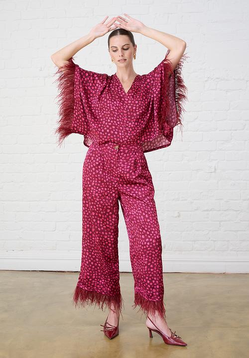 Me&B - Sizzle Feather Kimono Top - Pink