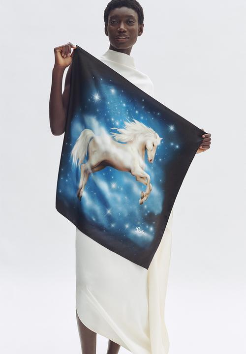 H&M - Stella McCartney H&M: Printed silk scarf - black