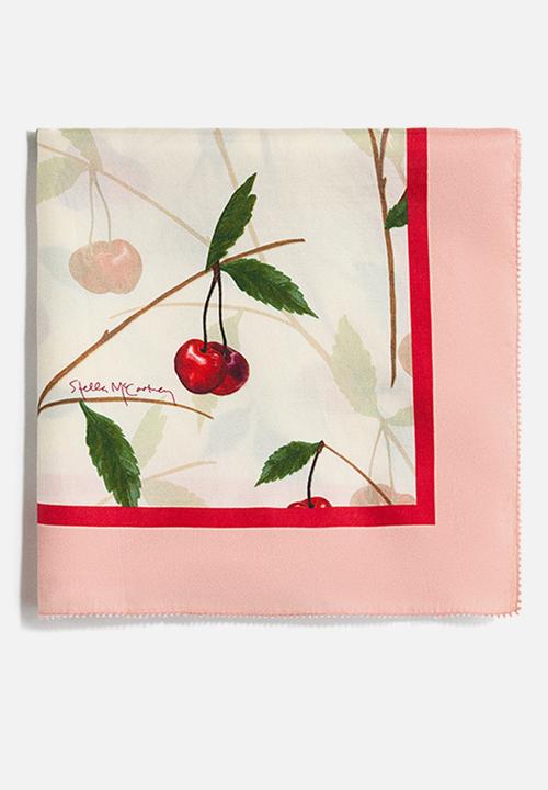 H&M - Stella McCartney H&M: Cherry-print silk-blend scarf - cream