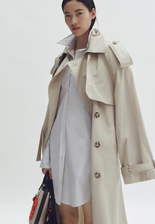 H&M - Stella McCartney H&M: Cotton poplin shirt dress - white/grey striped