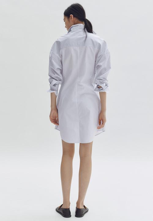 H&M - Stella McCartney H&M: Cotton poplin shirt dress - white/grey striped