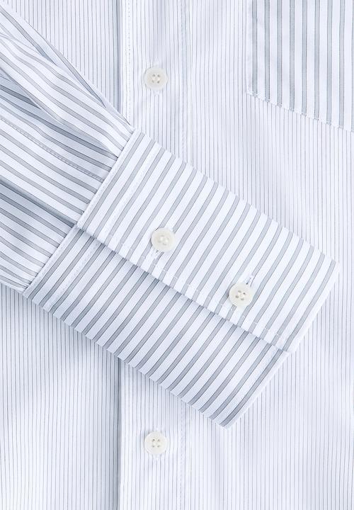 H&M - Stella McCartney H&M: Cotton poplin shirt dress - white/grey striped
