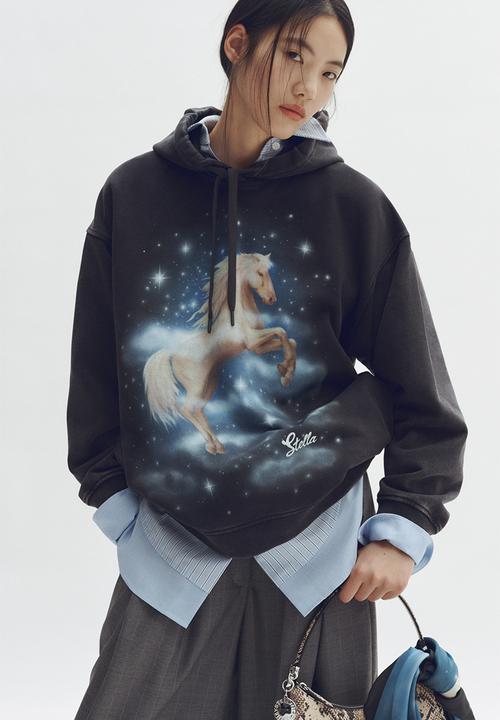 H&M - Stella McCartney H&M: Printed cotton hoodie - black