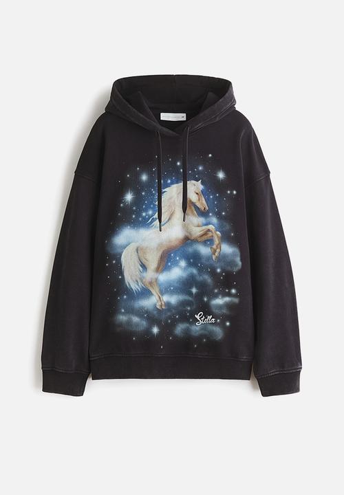 H&M - Stella McCartney H&M: Printed cotton hoodie - black