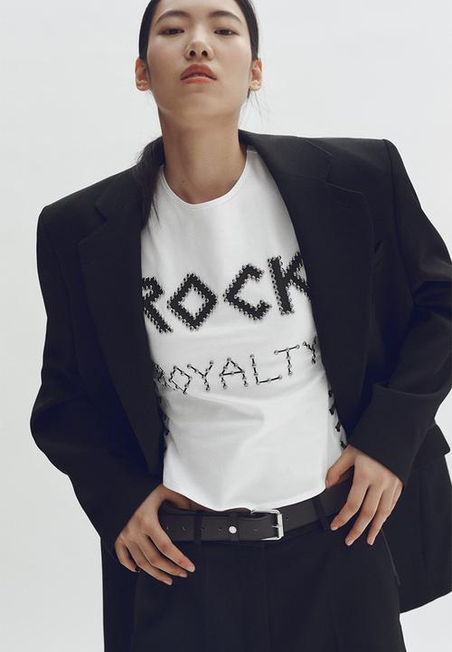 H&M - Stella McCartney H&M: Lace-up studded top - white