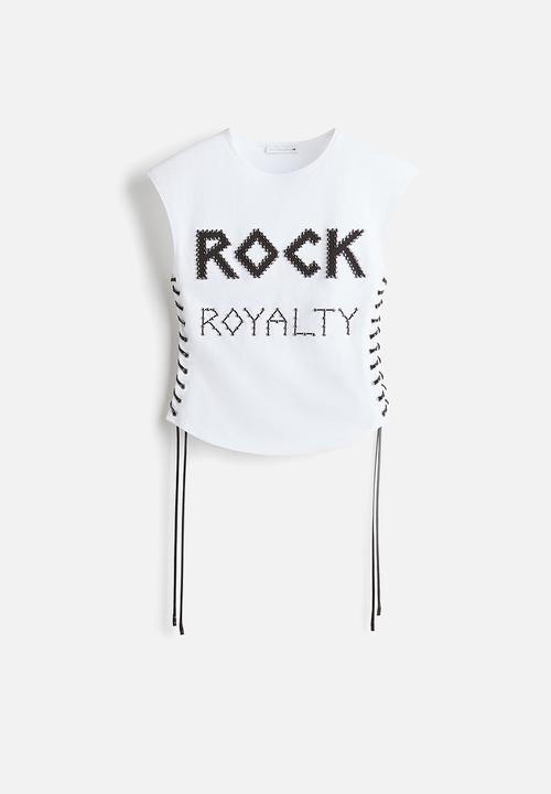 H&M - Stella McCartney H&M: Lace-up studded top - white