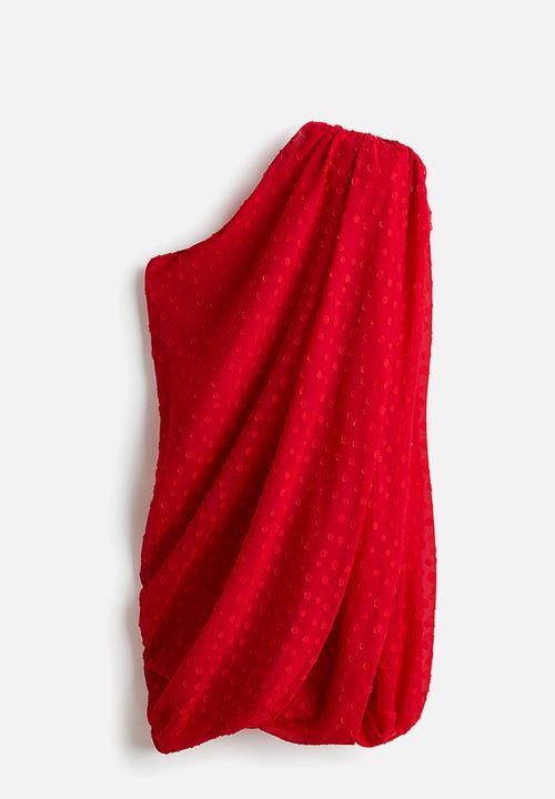 Stella McCartney H&M: Draped one-shoulder dress - red - 1325312001