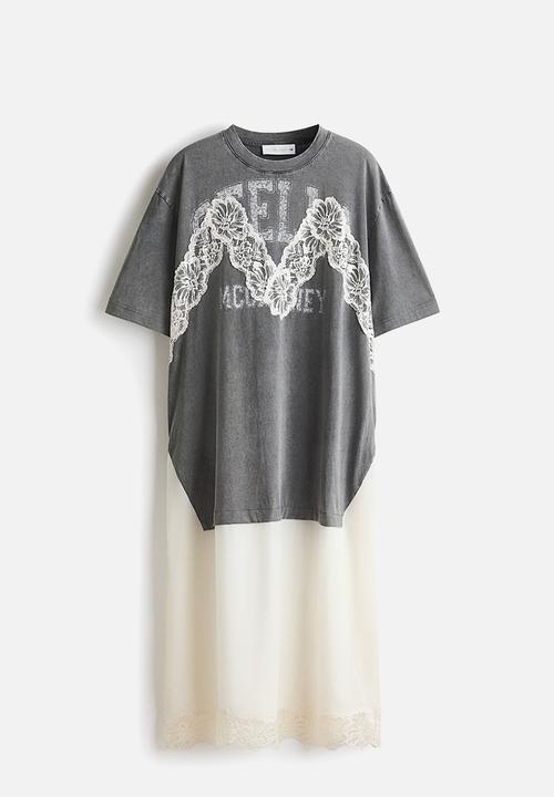 grey t shirt dress h&m Heathered Organic Cotton Stretch Jersey Dress – Eileen Fisher Renew main image 1