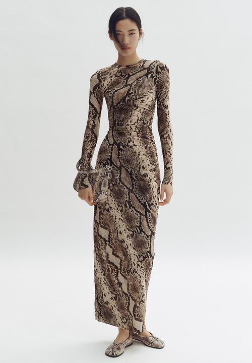 Stella McCartney H&M: Snakeskin-print mesh dress - beige - 1325321001