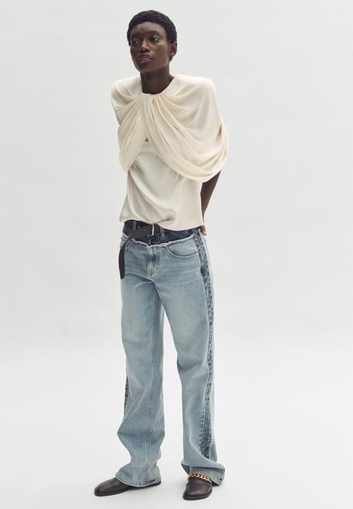 H&M - Stella McCartney H&M: Draped satin top - cream