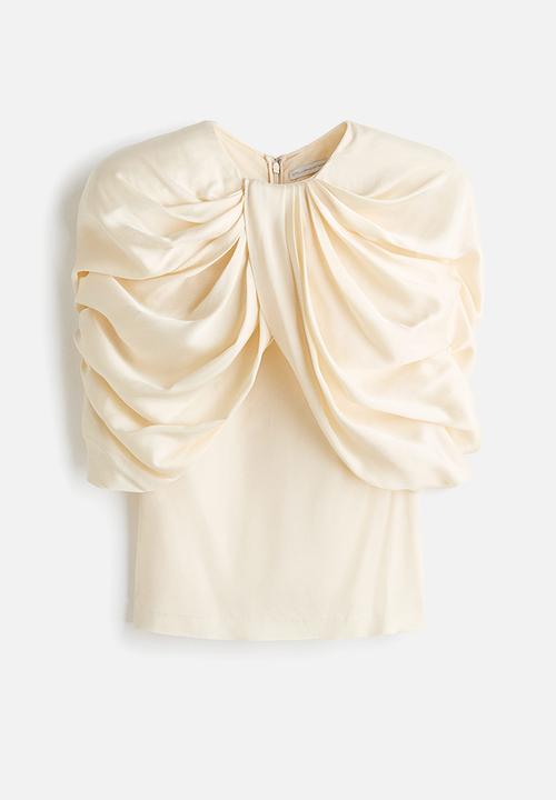 H&M - Stella McCartney H&M: Draped satin top - cream