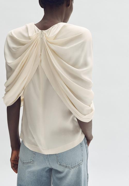 H&M - Stella McCartney H&M: Draped satin top - cream