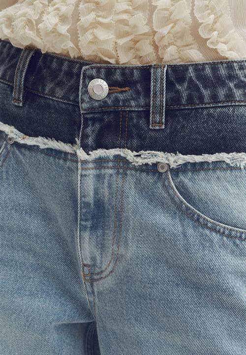 Stella McCartney H&M: Two-tone straight-leg jeans - light denim