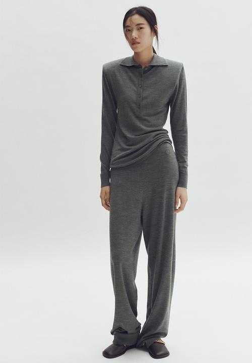 H&M - Stella McCartney H&M: Wide merino wool joggers - dark grey marl