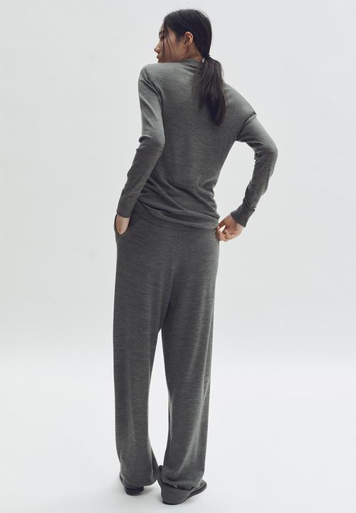 H&M - Stella McCartney H&M: Wide merino wool joggers - dark grey marl