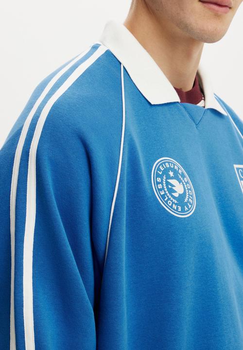 Cotton On - Raglan Polo Fleece - Leisure Society/Carolina Blue