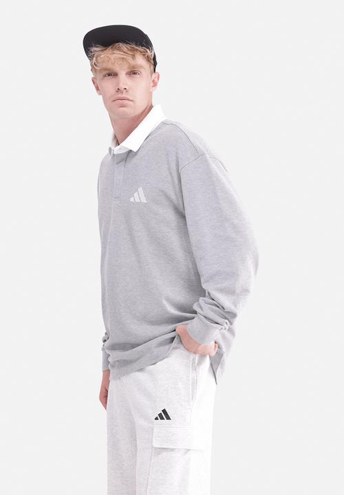 adidas Performance - Small Logo Rugby Polo Shirt - Grey 