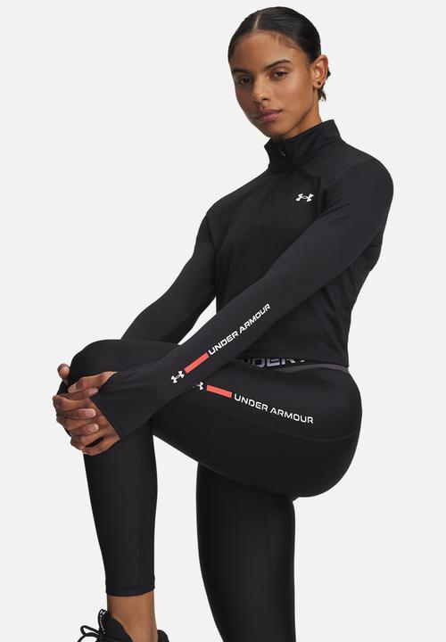 Under Armour - Tech Branded 1/2 Zip - Black / Venom Red / White