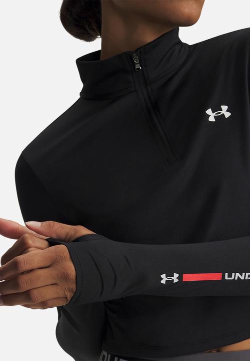 Under Armour - Tech Branded 1/2 Zip - Black / Venom Red / White