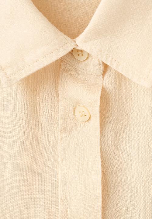 MANGO - Shirt lino - light pastel yellow