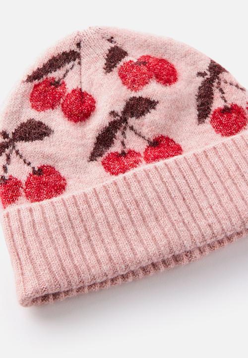 Cotton On - Kids Knit Beanie - Zephyr Marle/Cherries