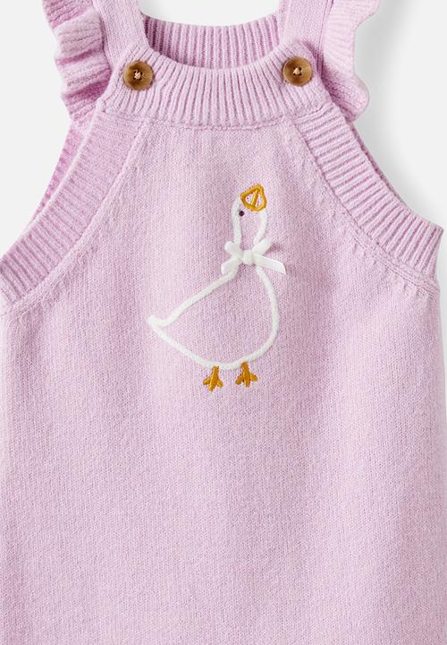 Cotton On - Organic Knit Dungaree - Thistle/Goose